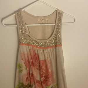 Rose and glitter tank!